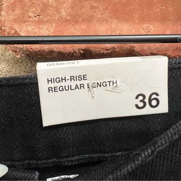 Zara Women's NWT straight leg high rise size 4 black jeans button fly Cotton - Picture 9 of 16